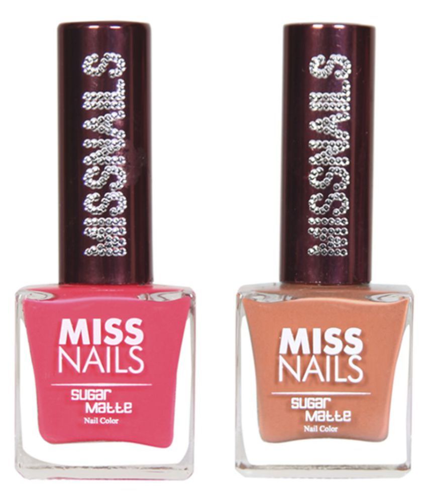 Miss Nails Nail Polish Brink Pink Rusty Road Matte Pack Of 2 16