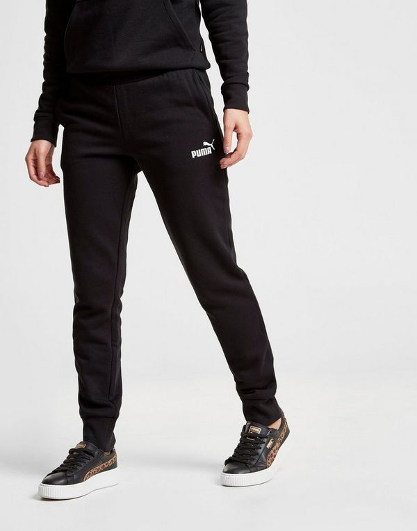 puma black polyester lycra trackpants