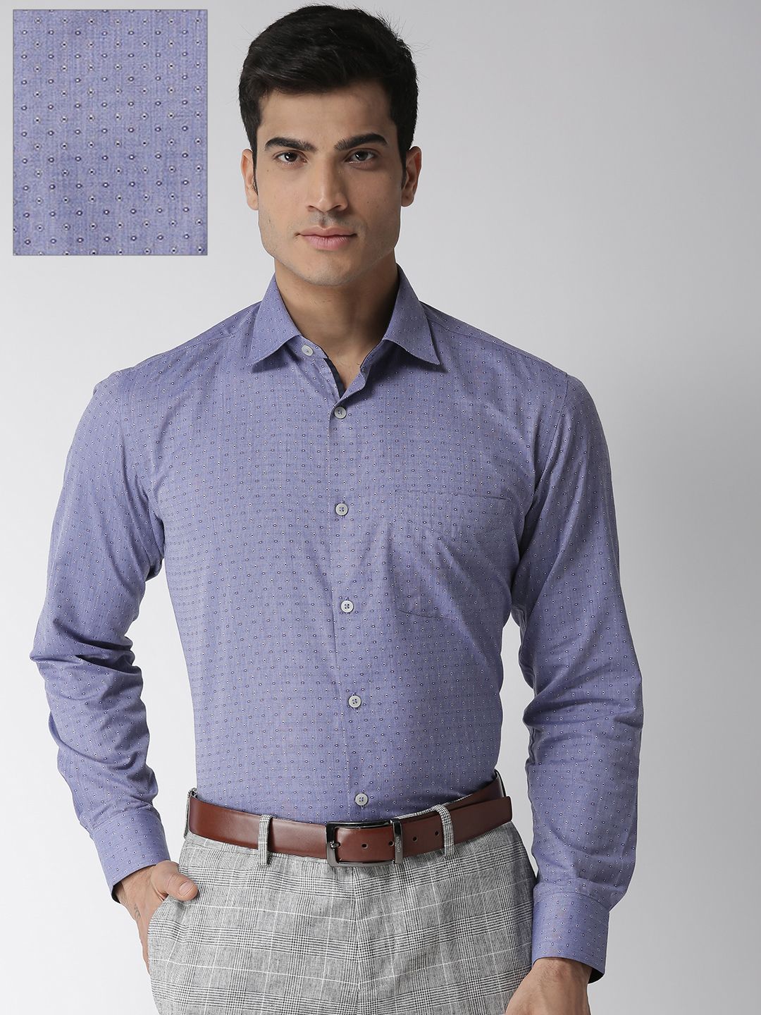 Richlook 100 Percent Cotton Blue Solids Formal Shirt - Buy Richlook 100 ...