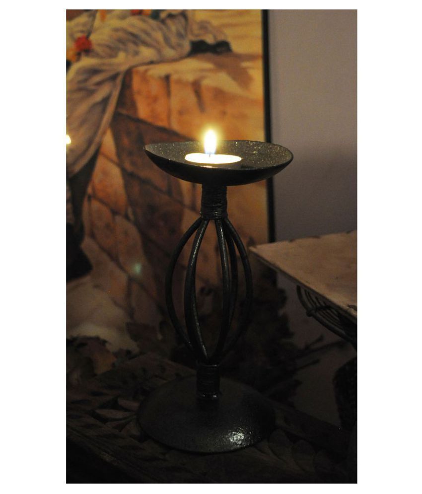 Lal Haveli Black Floor Iron Pillar Candle Holder Pack Of 1 Buy