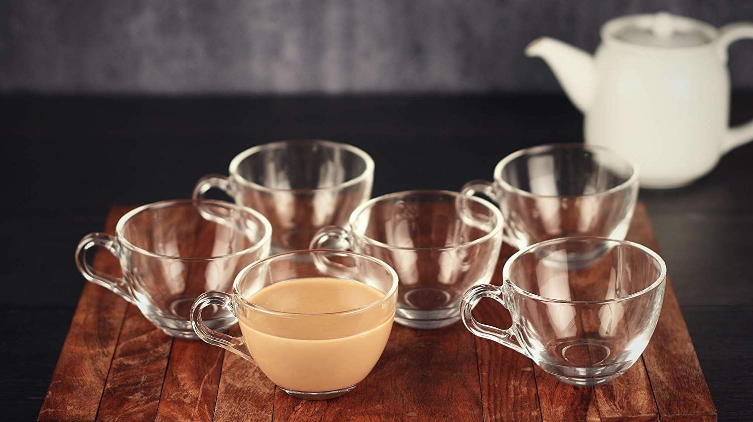 clear glass latte mugs