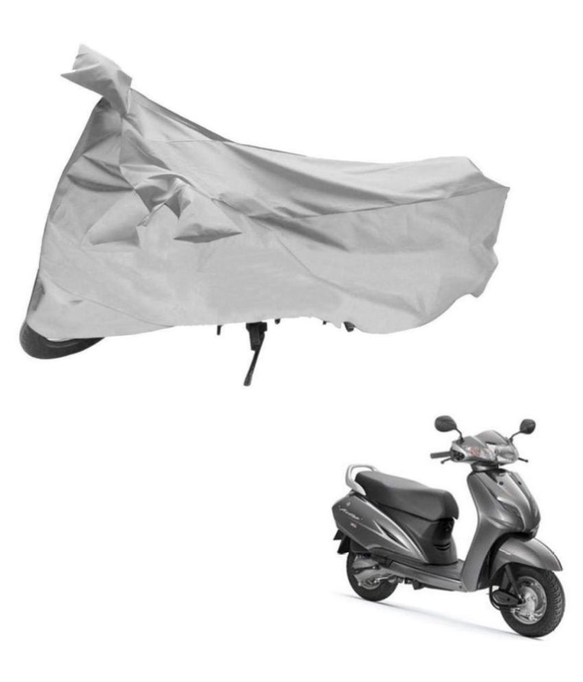     			AutoRetail Dust Proof Two Wheeler Polyster Cover for Honda Activa 3G (Mirror Pocket, Silver Color)
