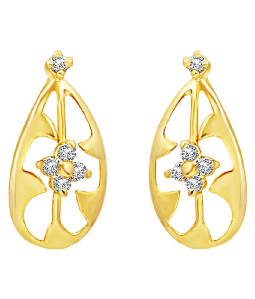 MFJ Fashion Jewellery Fine Brass Gold Plated Stud Earring For Women