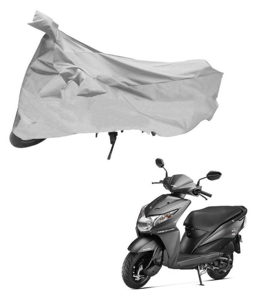     			AutoRetail Dust Proof Two Wheeler Polyster Cover for Honda  Dio (Mirror Pocket, Silver Color)