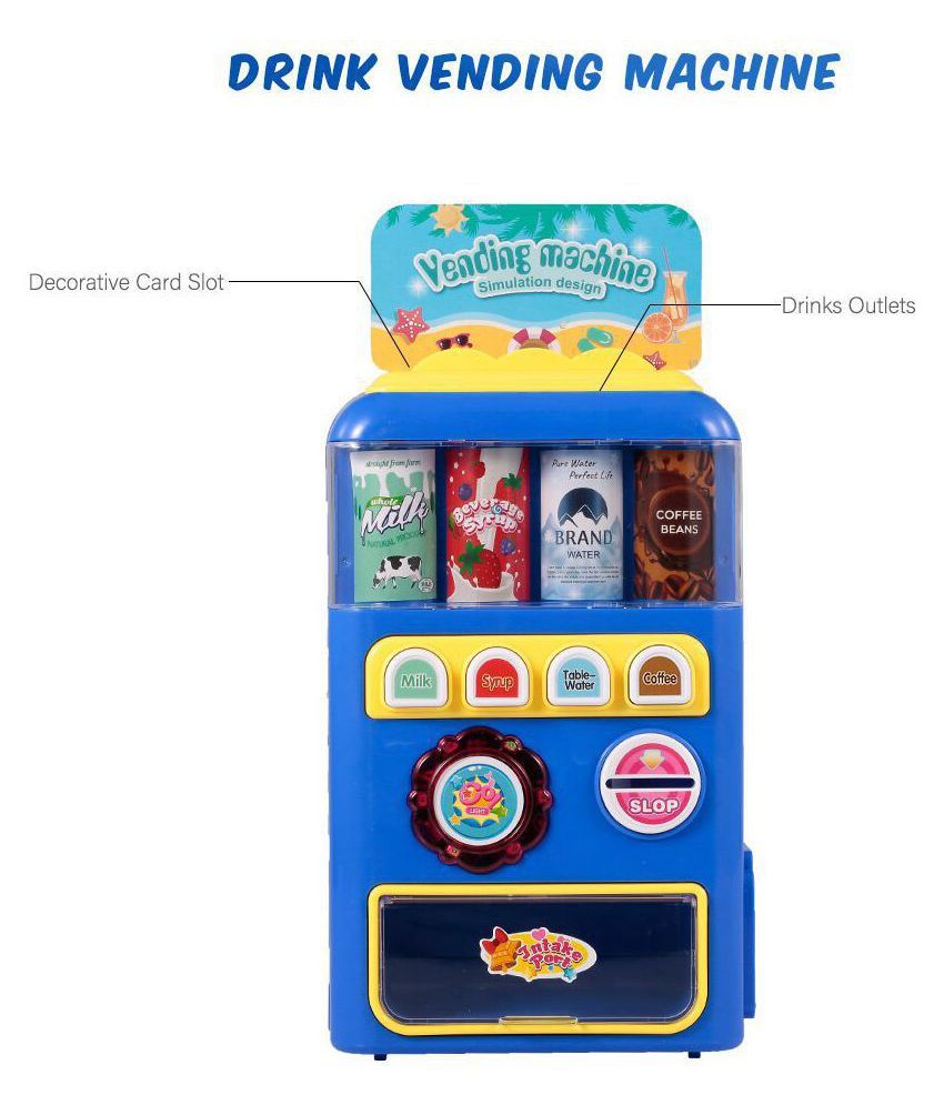 Kids Pretend Play Battery Operated Juice Dispenser Vending Machine Toy