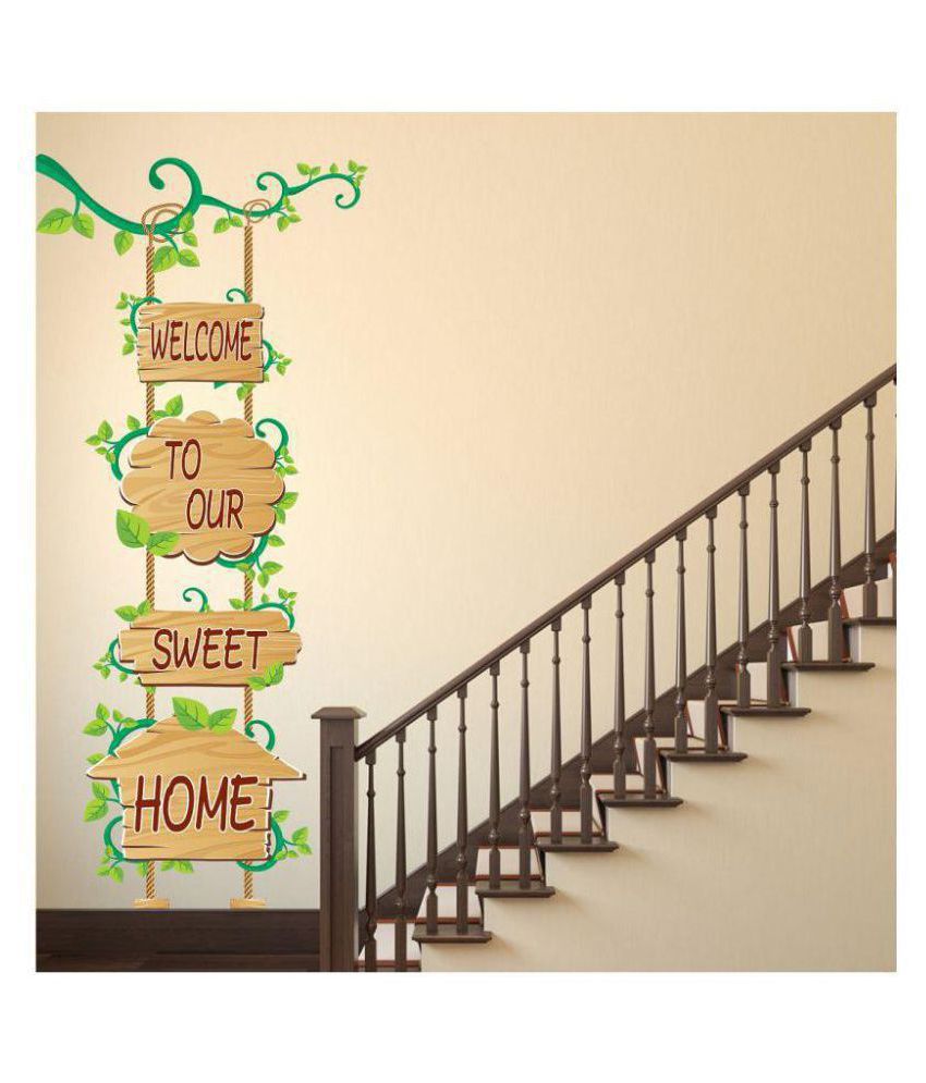     			Wallzone Welcome Abstract Sticker ( 130 x 60 cms )