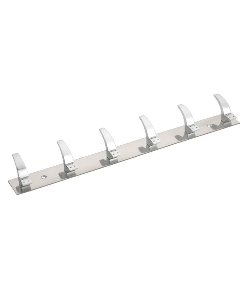 Doyours 6 Pronged Doted Chrome Multipurpose Hook Rail