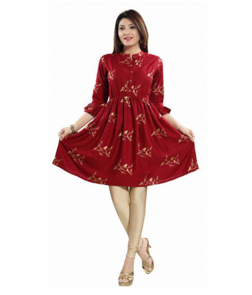 rayon long frock design
