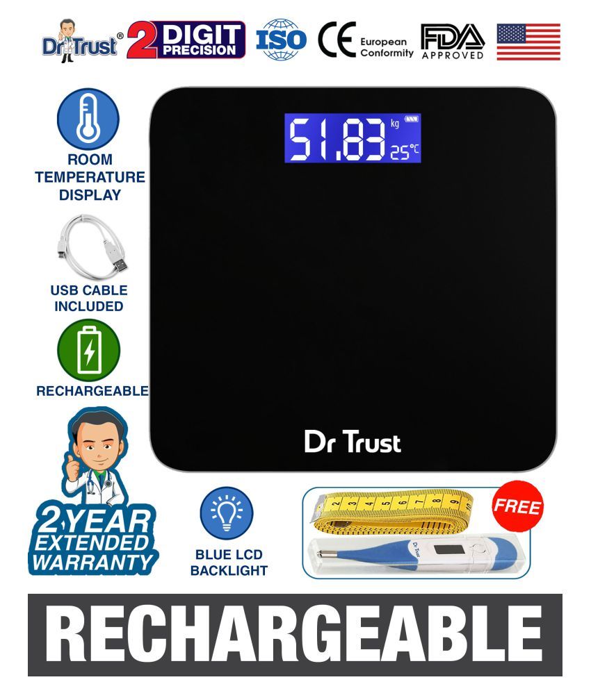 Dr. Trust (USA) Zen Rechargeable Digital Personal Weighing Scale
