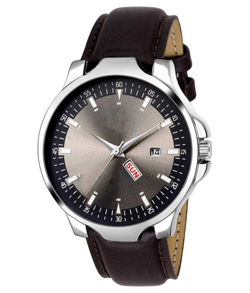     			newmen 2072 Day and Date Leather Analog Men's Watch