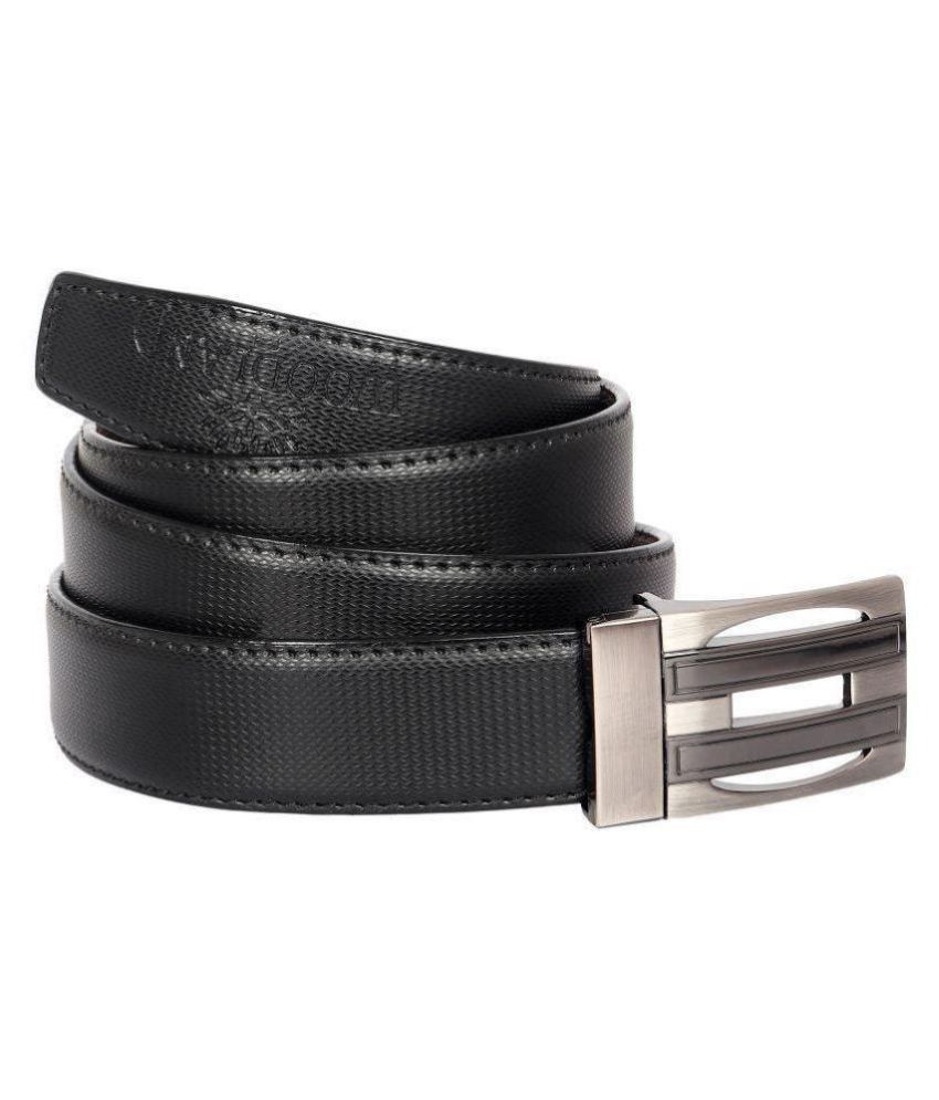     			Runsi - Black Faux Leather Men's Formal Belt ( Pack of 1 )