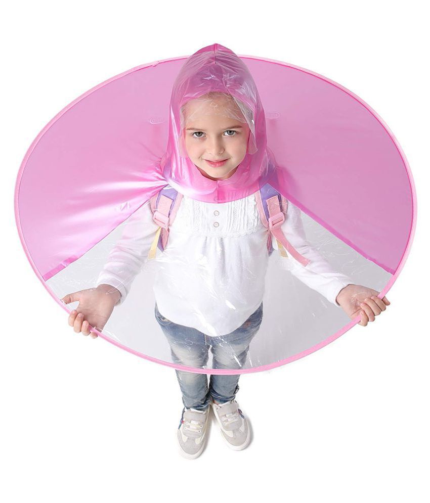 Kids Head Umbrella Foldable UFO Umbrella Cap, 4 to 12 Year Waterproof