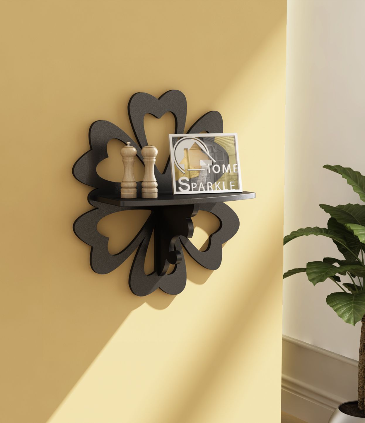 Home Sparkle MDF Carved Shelf For Wall Décor -Suitable For Living Room/Bed Room (Designed By Craftsman)