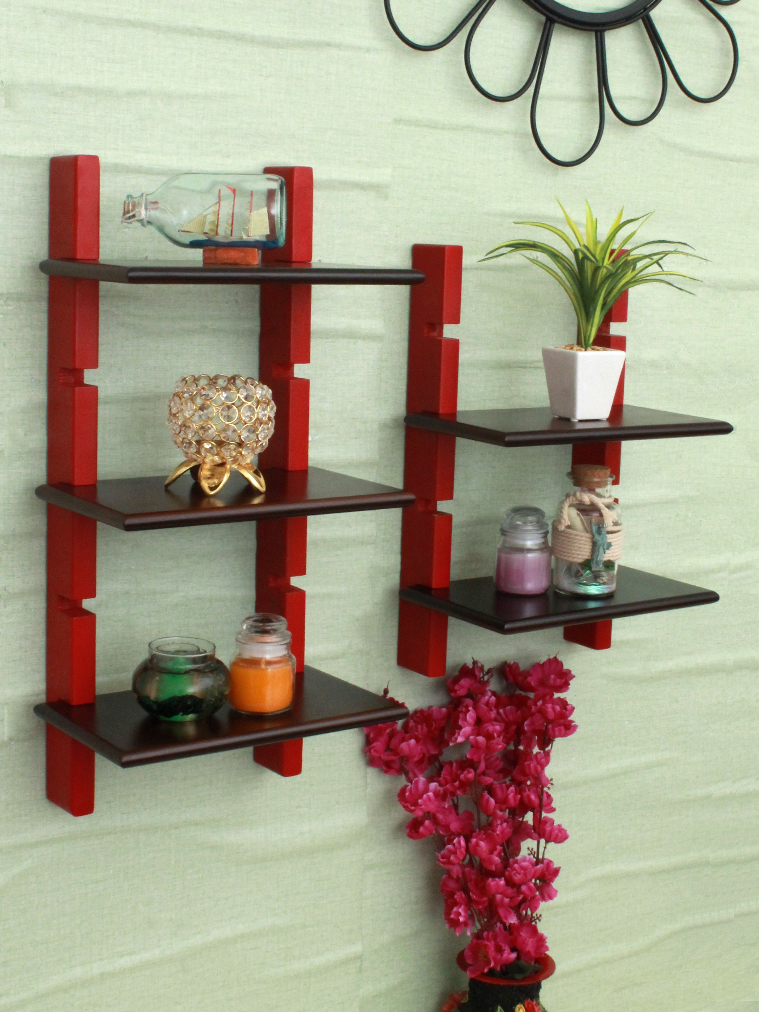 Home Sparkle MDF Ladder Shelf For Wall Décor Suitable For