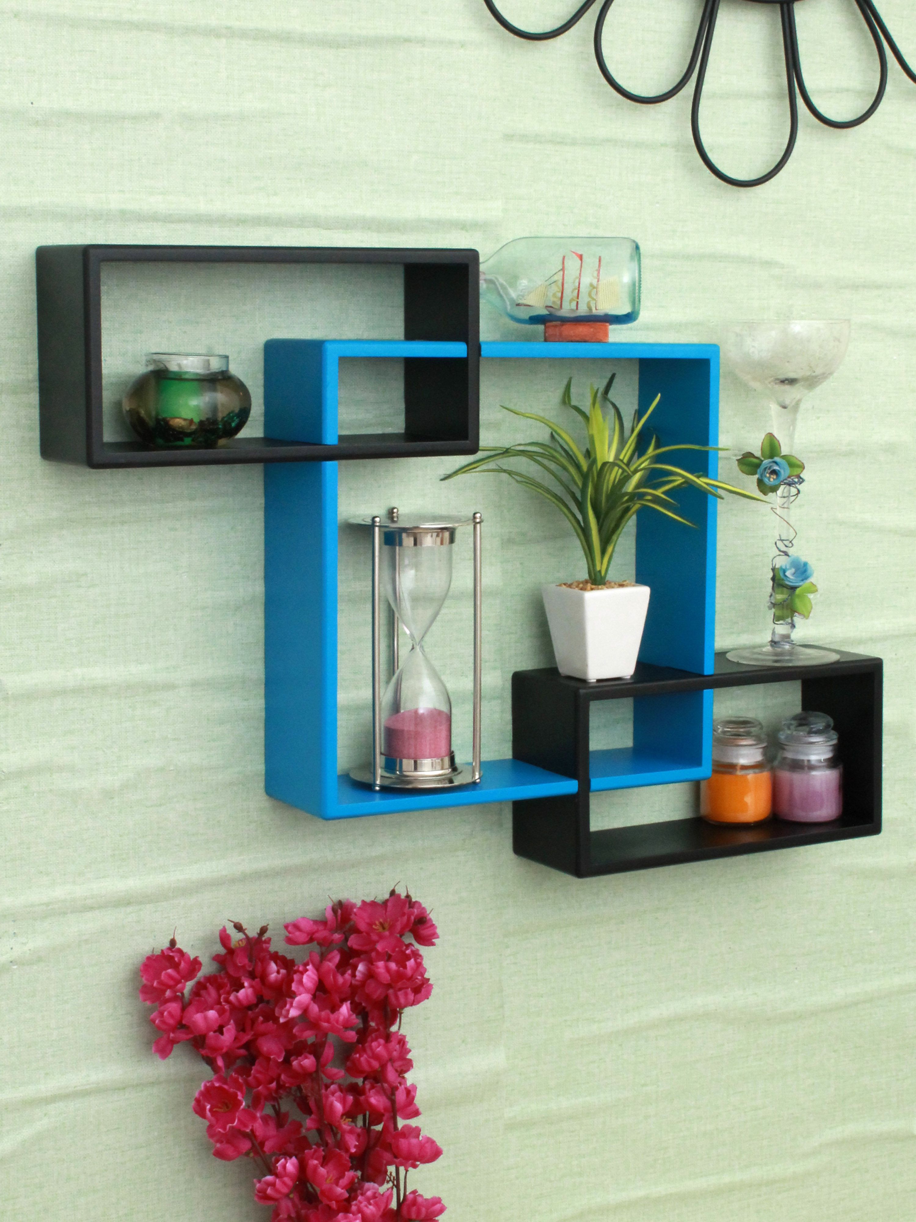 Home Sparkle MDF Mozaic Shelf For Wall Décor -Suitable For Living Room/Bed Room (Designed By Craftsman)