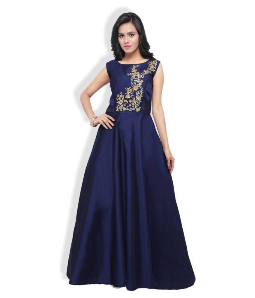 Suali Blue Silk Gown - Buy Suali Blue 