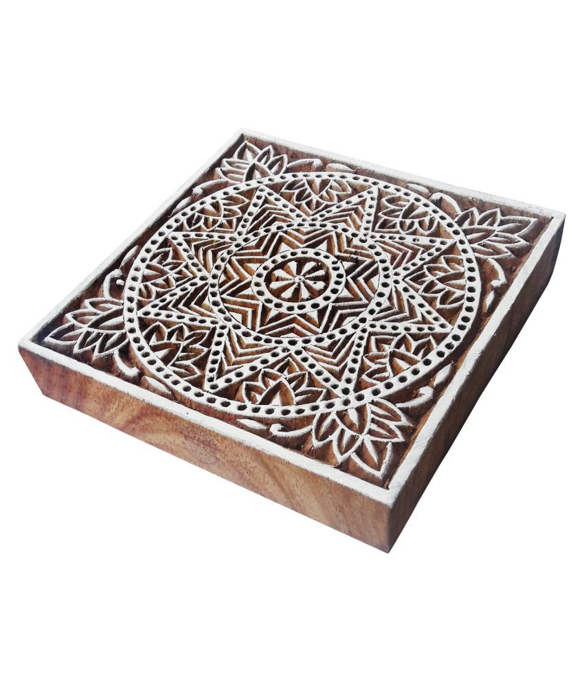 5 Inch Body Tattoo Large Wood Stamp Square Star Design Big Printing Block:  Buy Online at Best Price in India - Snapdeal