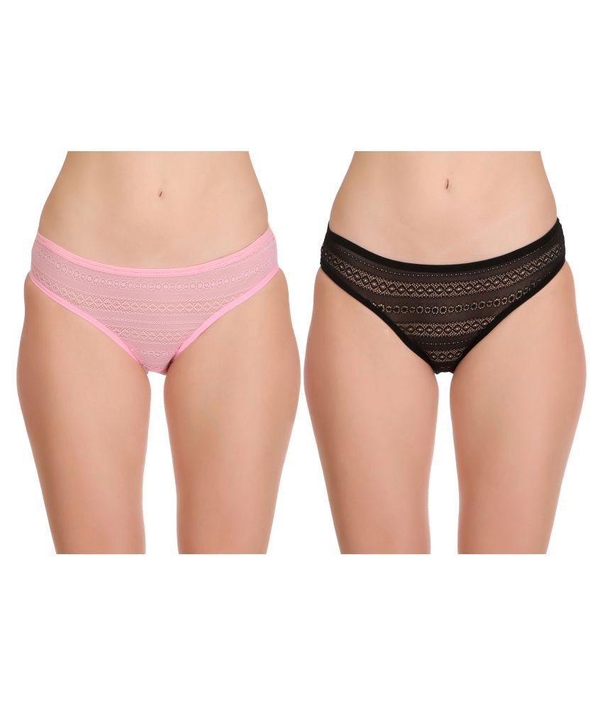     			Selfcare Pack of 2 Net/Mesh Women's Bikini Panties ( Multi Color )