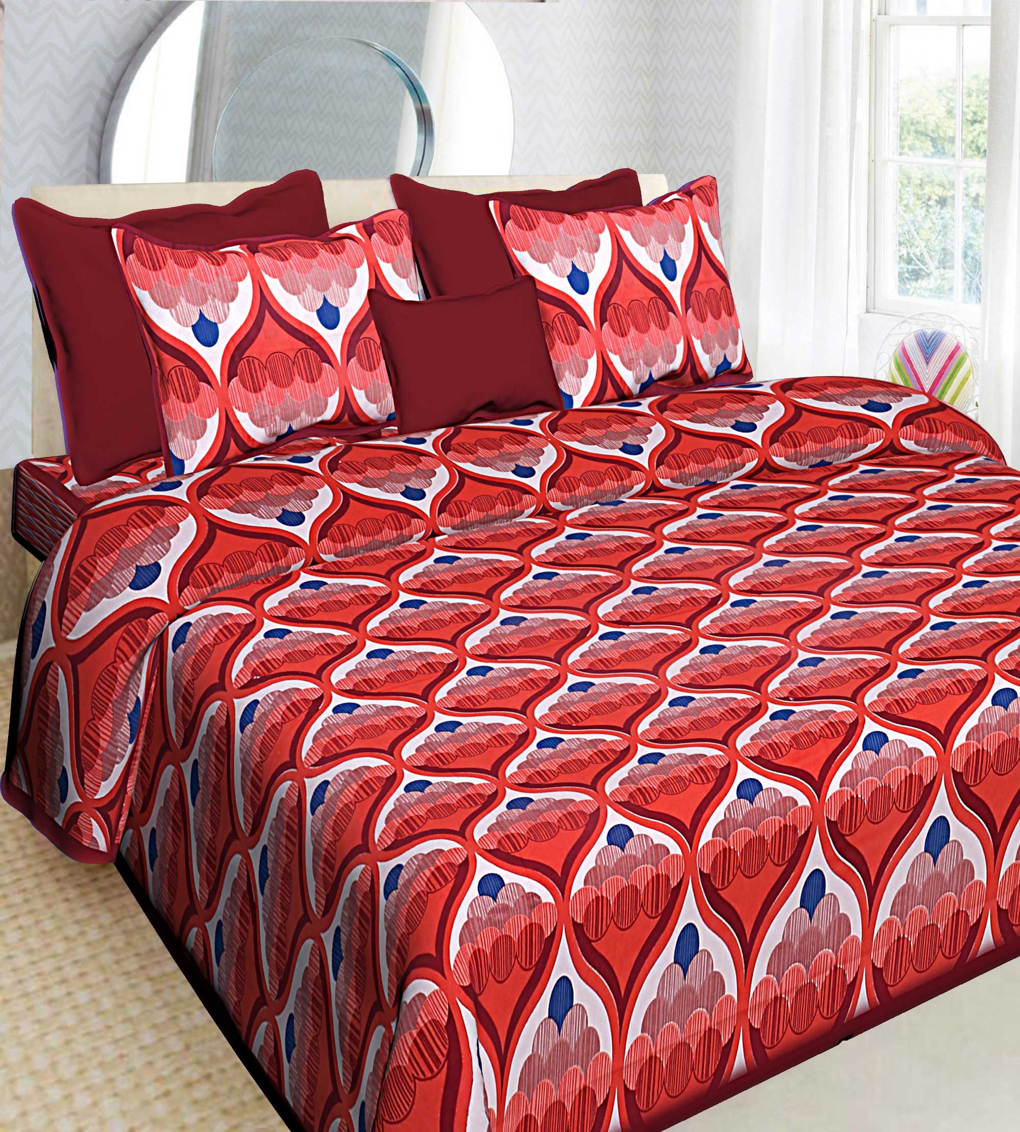 AJ Home Cotton Double Bedsheet with 2 Pillow Covers Buy AJ Home