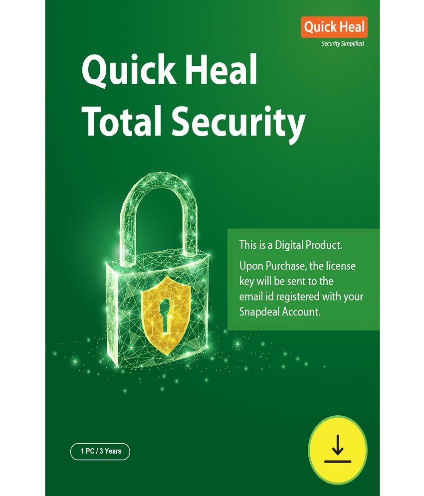 Quick Heal Total Security Latest Version ( 1 PC / 3 Year ) - Activation Code-Email Delivery