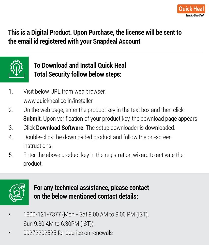 Quick Heal Total Security Latest Version ( 10 PC / 3 Year ) - Activation  Code-Email Delivery