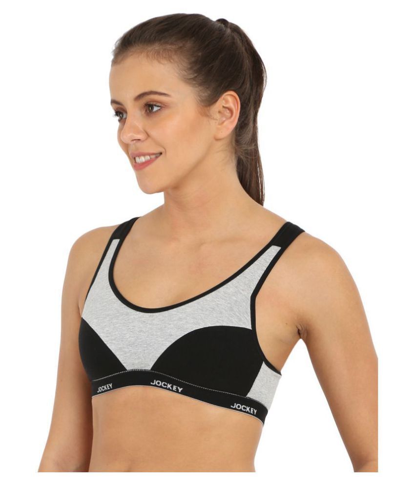 Buy Jockey Cotton Sports Bra - Grey Online at Best Prices ...