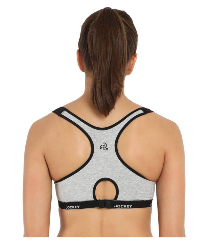 Buy Jockey Cotton Sports Bra - Grey Online at Best Prices ...