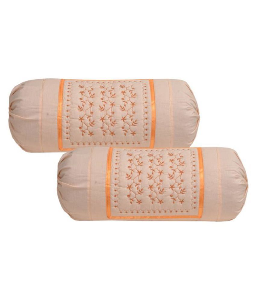     			MAHALUXMI COLLECTION Set of 2 Cotton Bolster Covers