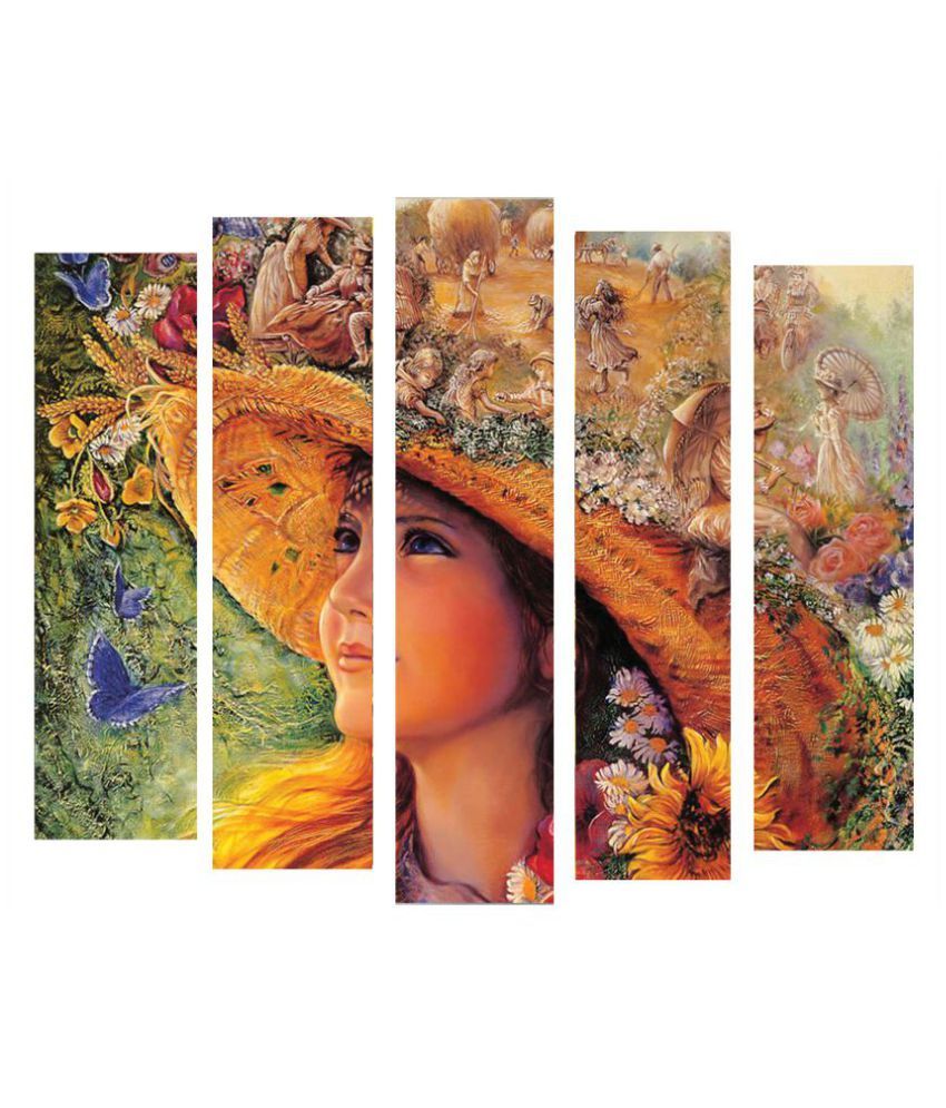 Le Decor Princess Wall Painting Set Of 5 Canvas Painting With