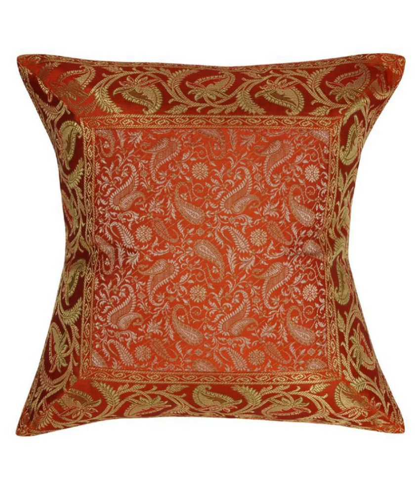 Lalhaveli Single Orange Pillow Cover