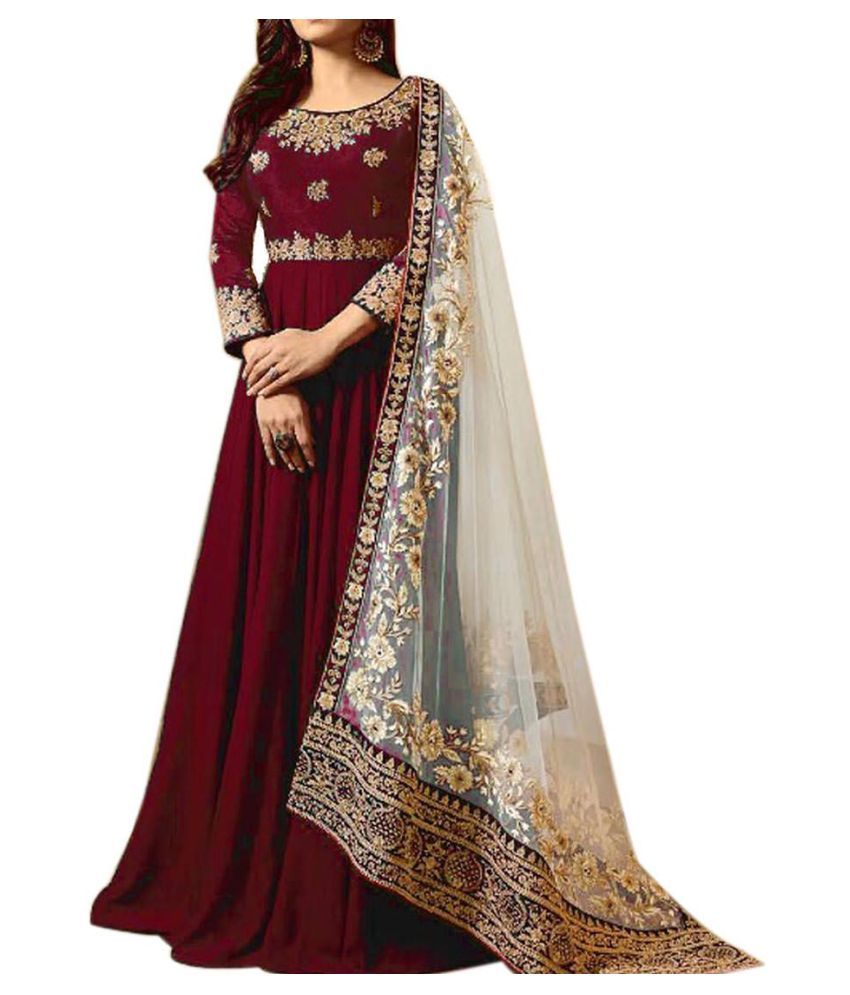 maroon ethnic gown