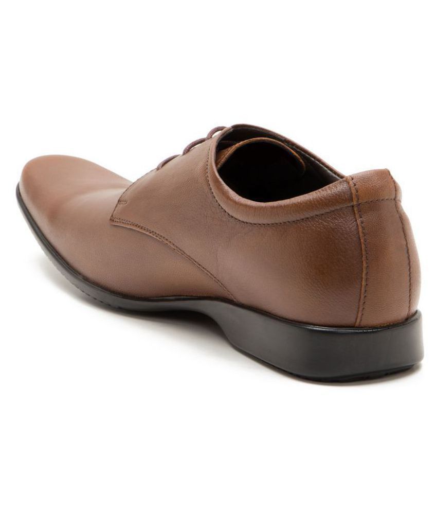 franco leone tan derby shoes