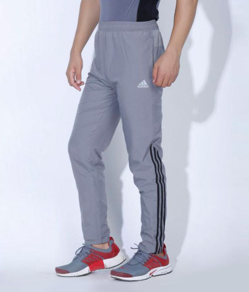 Adidas Grey Polyester Lycra Trackpants - Buy Adidas Grey Polyester
