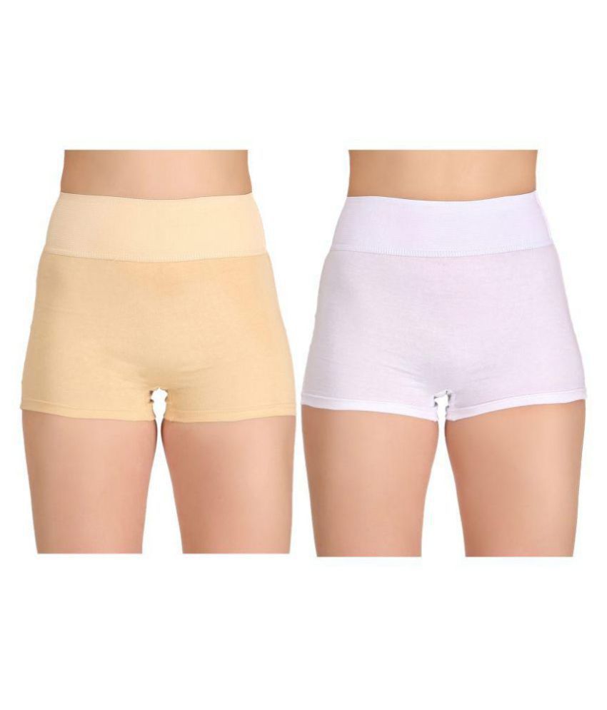     			Selfcare - Multicolor Cotton Solid Women's Boy Shorts ( Pack of 2 )