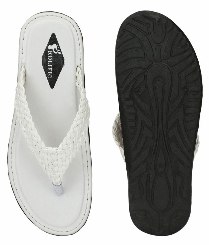 Prolific White Daily Slippers Price in India- Buy Prolific White Daily Slippers Online at Snapdeal