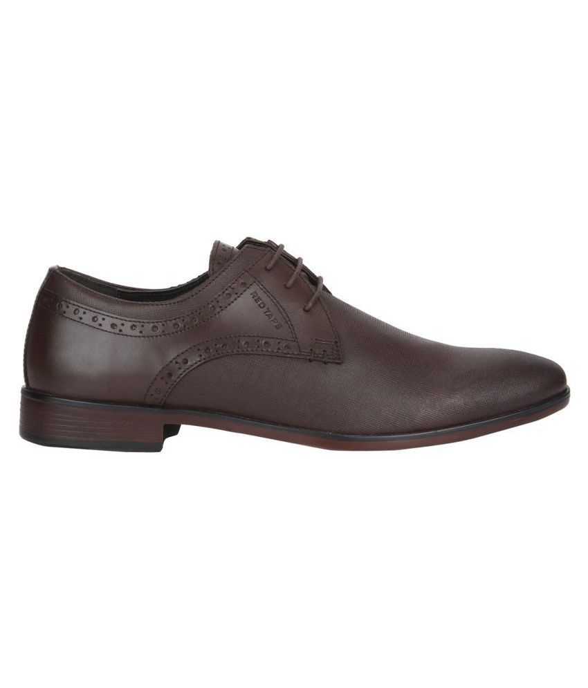 red tape men's dark brown derby shoes