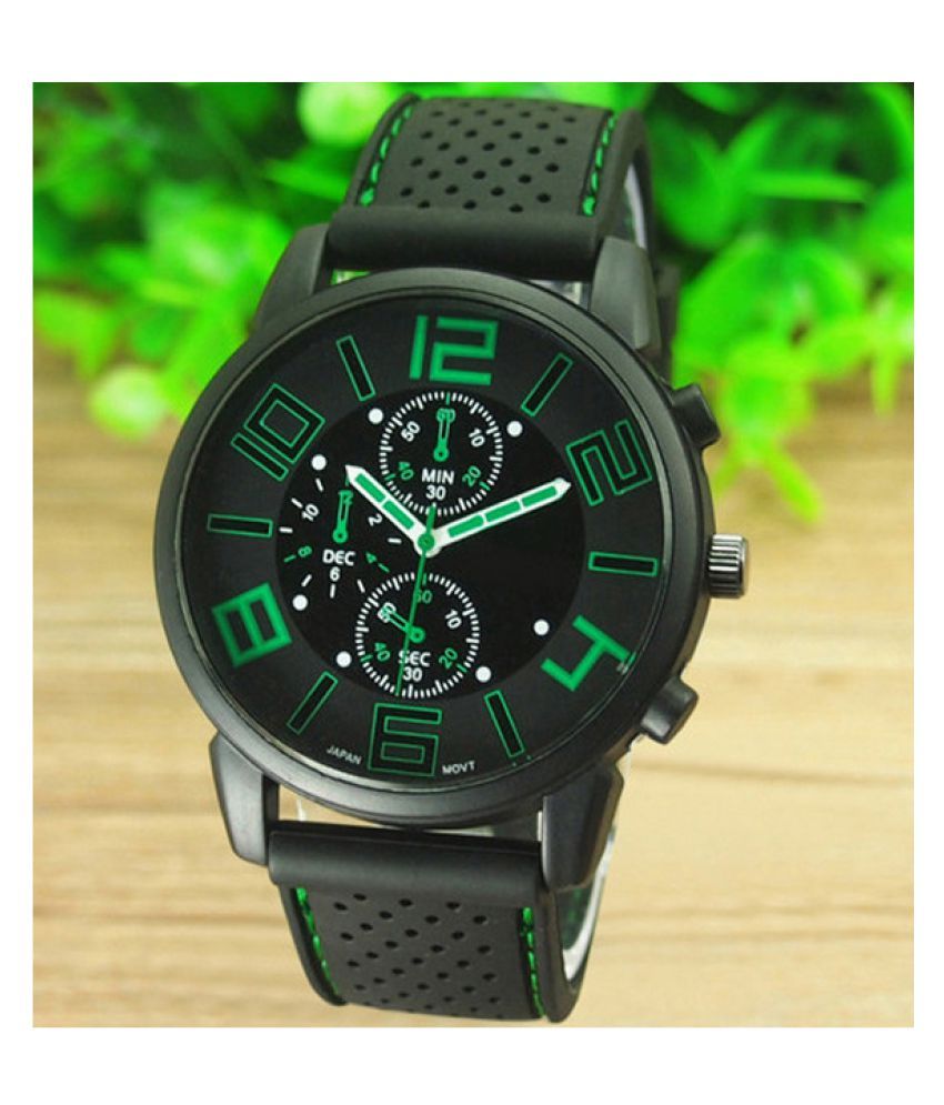 COLOGO 1 PC Green & Black Analog Quartz Wrist Watch - Buy COLOGO 1 PC