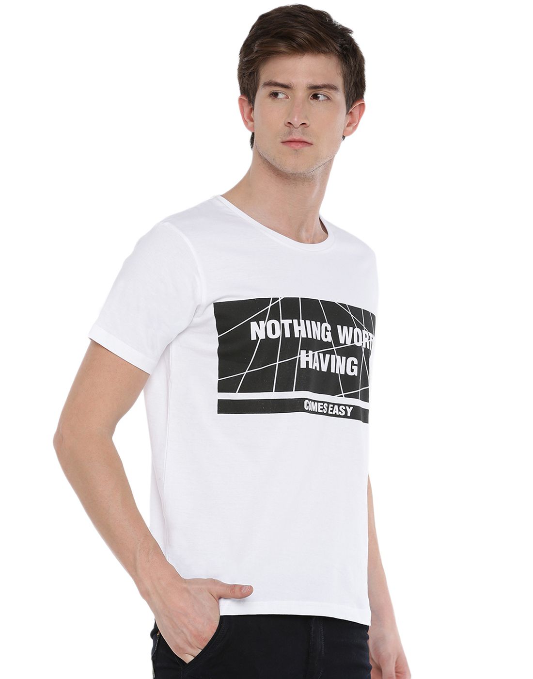 Sayitloud 100 Percent Cotton White Printed T-Shirt - Buy Sayitloud 100 ...