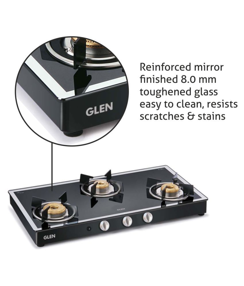 Glen 1038GT Black 3 Burner Auto Gas Stove Price in India Buy Glen