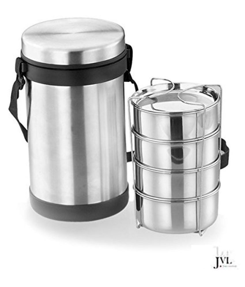 JVL Silver Stainless Steel Lunch Box Buy Online at Best Price in India