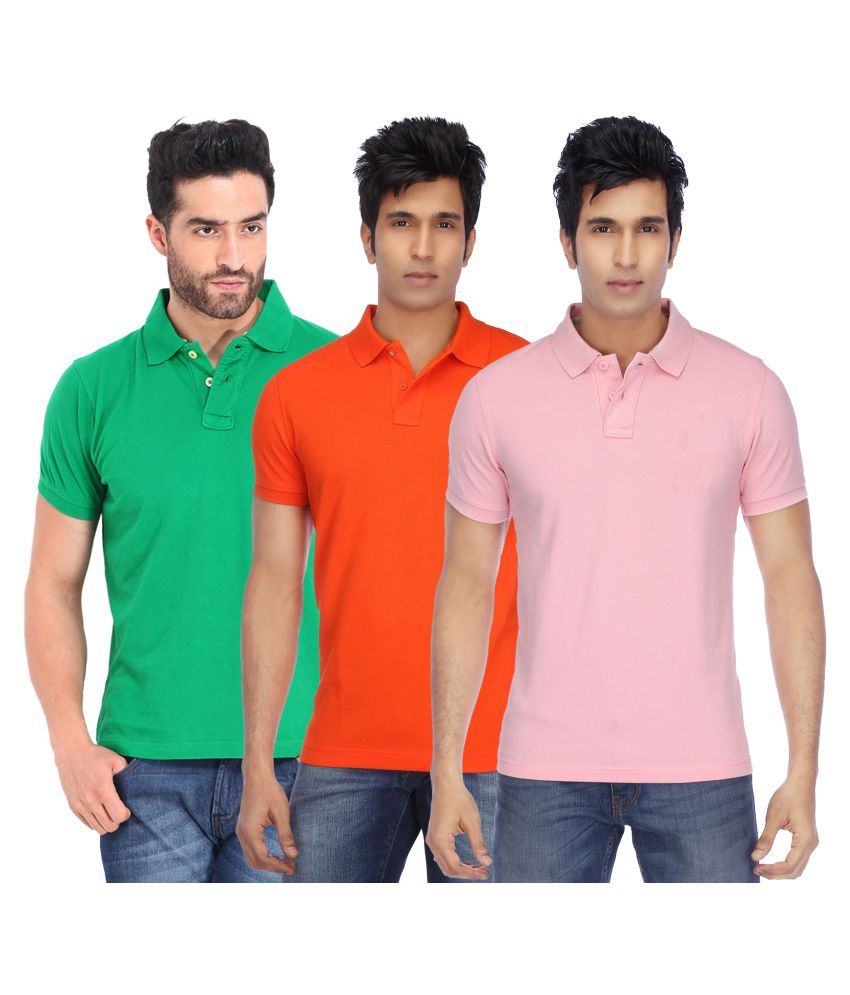     			KETEX Polyester Cotton Multicolor Plain Polo T Shirt