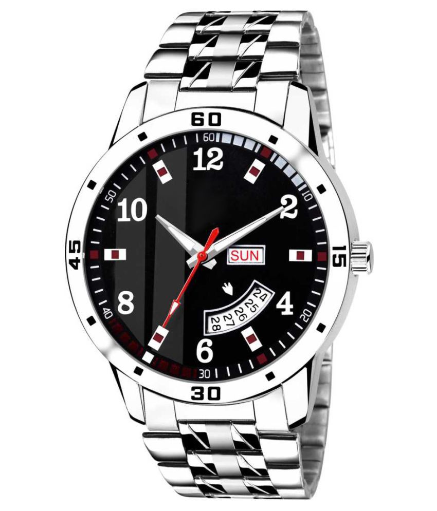     			newmen 2033-BK Day and Date Stainless Steel Analog Men's Watch