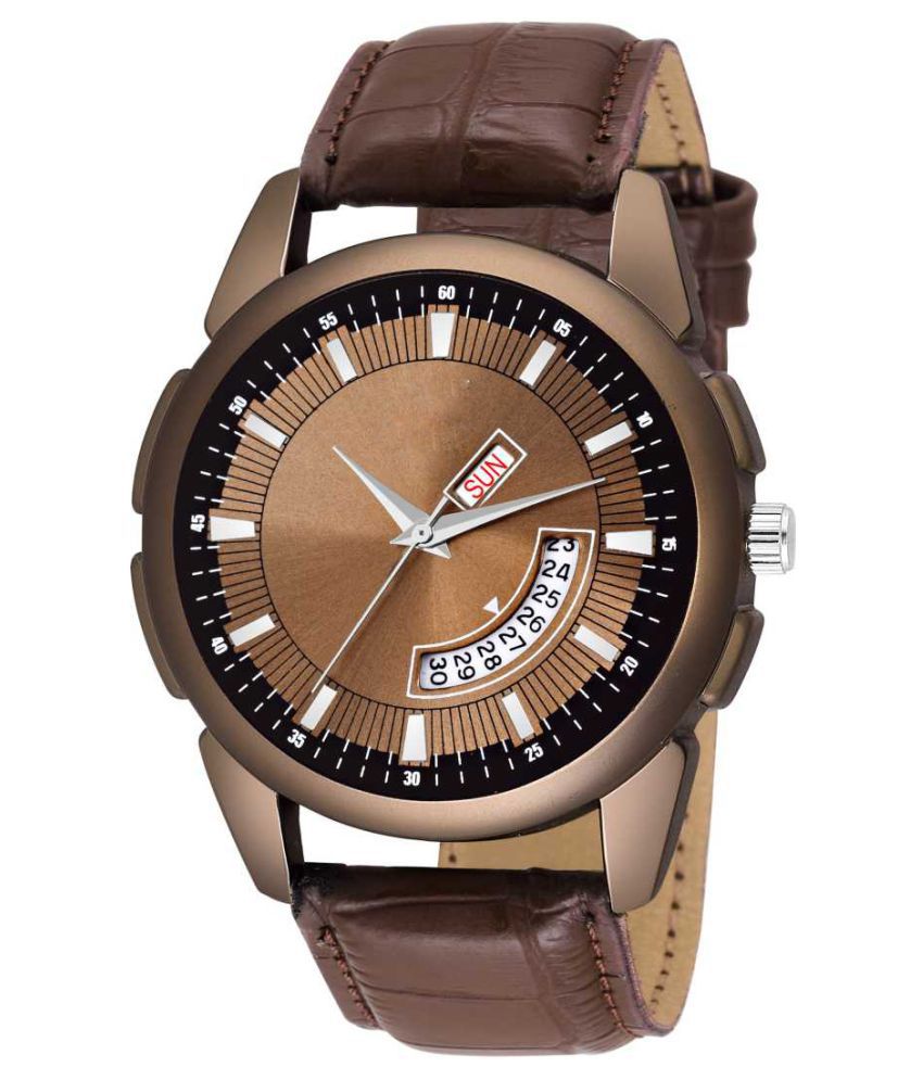     			newmen 2049 Day and Date Leather Analog Men's Watch