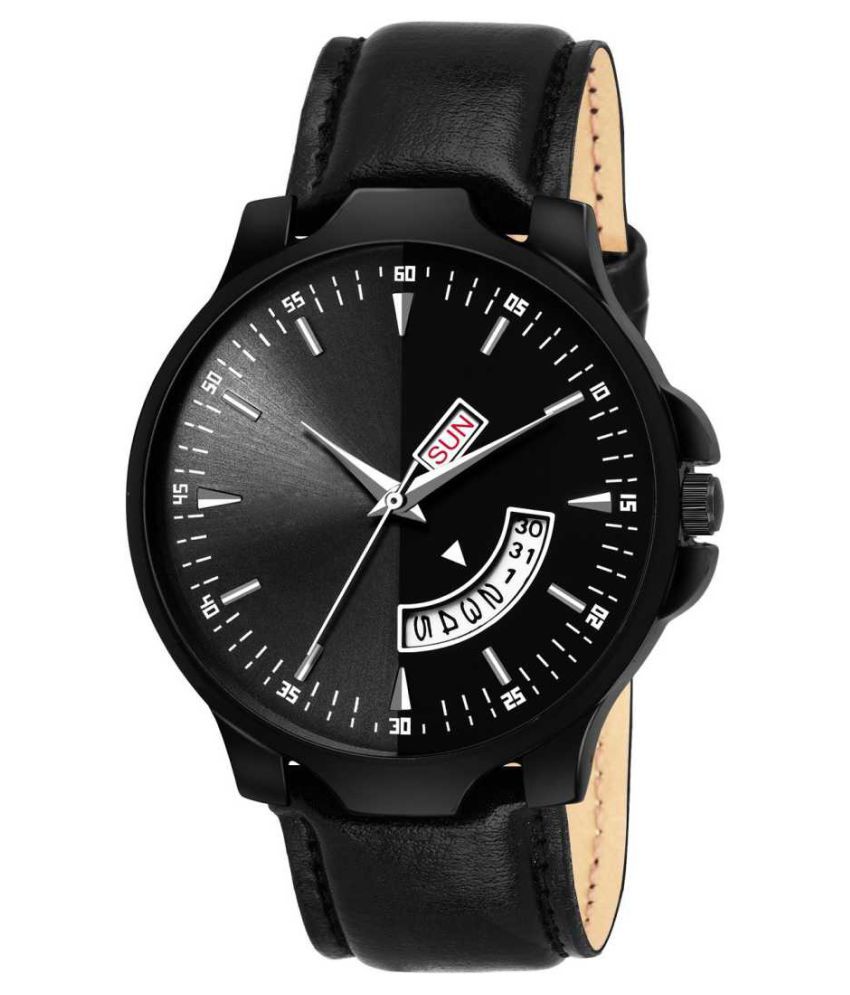     			newmen 2076 Day and Date Leather Analog Men's Watch