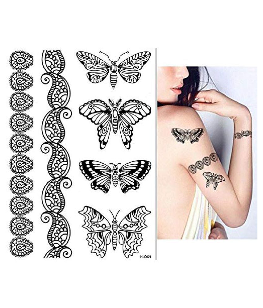 Nimble House Two Different Designs Henna Tattoo Stickers Lace Mehndi  Temporary Tattoos for Maverick Women Teens Girls Metallic Tattooing Pack  of 2 Sheets  Price in India Buy Nimble House Two Different