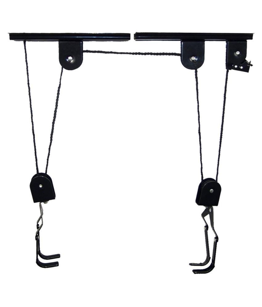 garage ceiling lift hoist storage system for bicycle