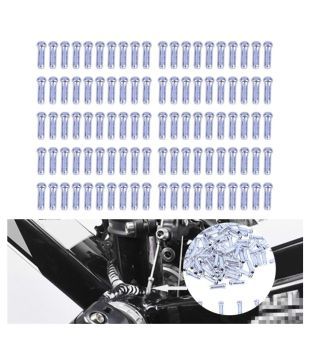 100pc Aluminum Bike Bicycle Brake Shifter Inner Cable Tip Wire End Cap Blue