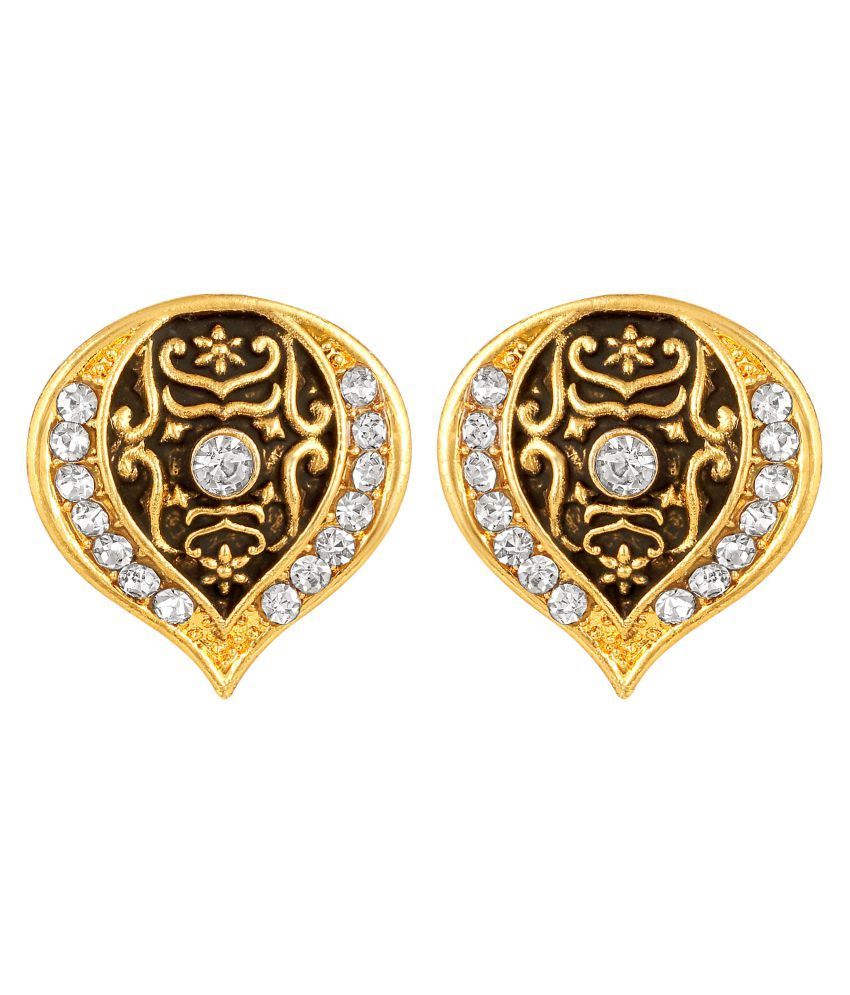     			Asmitta Latest Designer  Gold Plated White Stone  Stud Earring For Women