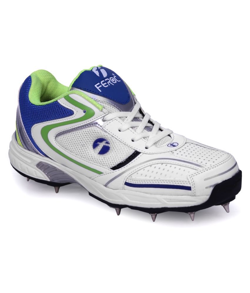 Feroc FCL Full Spikes White Cricket Shoes Buy Feroc FCL Full Spikes