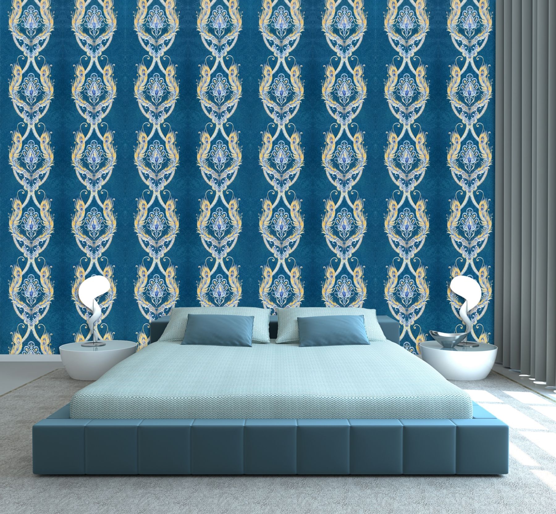 Interior Xpression Pvc Designs Wallpapers Blue